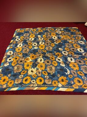 PURIFICATION GARCIA SILK SCARF EUC FLORAL ABSTRACT DESIGNER LG